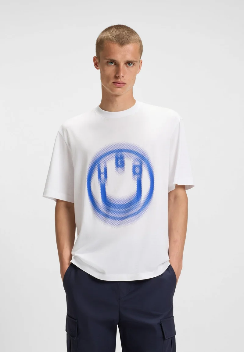 HUGO All-gender T-shirt with blurred logo print